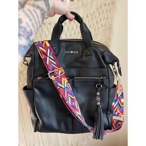 Lily Jade Caroline diaper bag, black, including fashion strap
